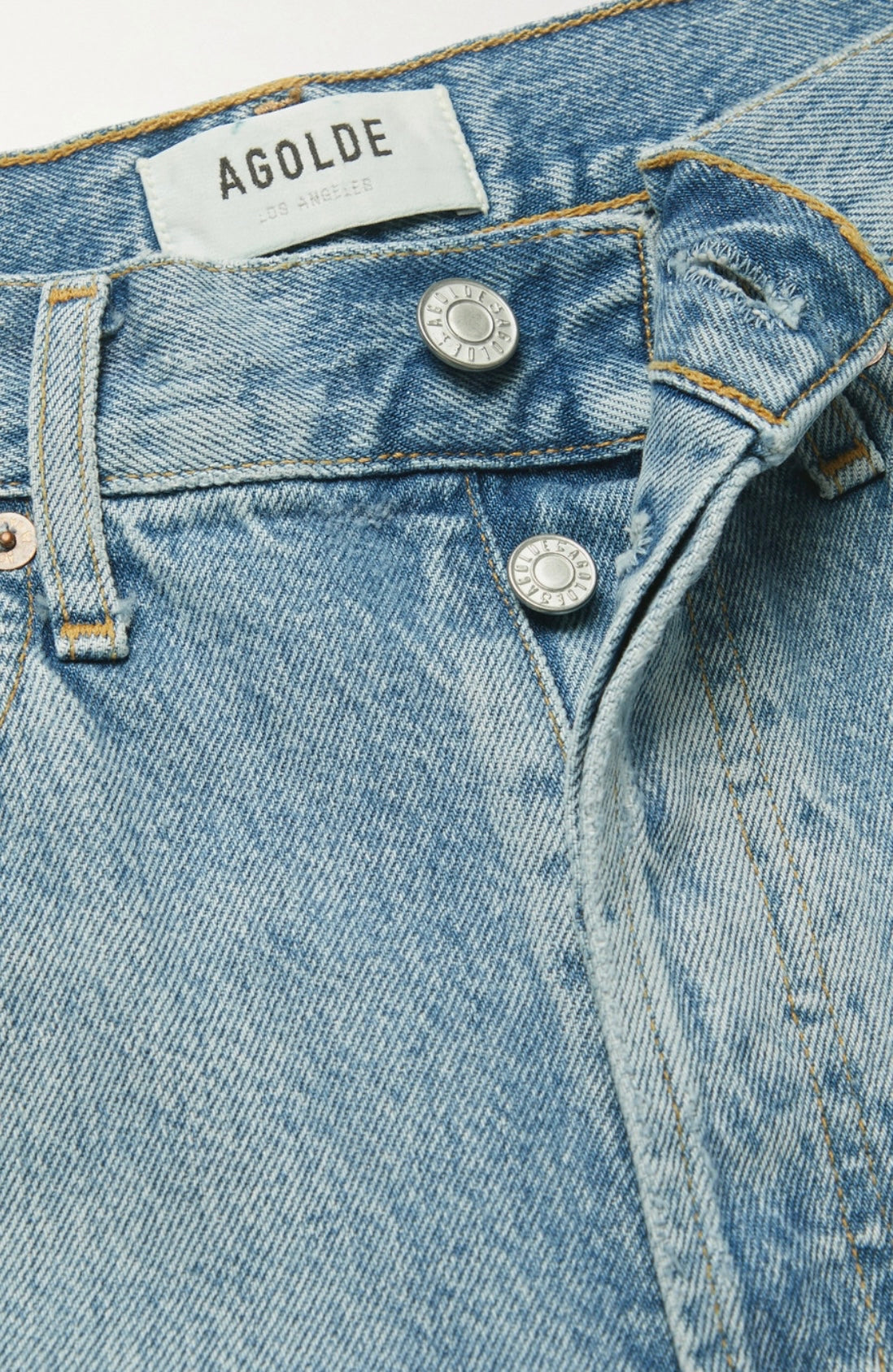 AGOLDE
Riley distressed cropped high-rise straight-leg organic jeans