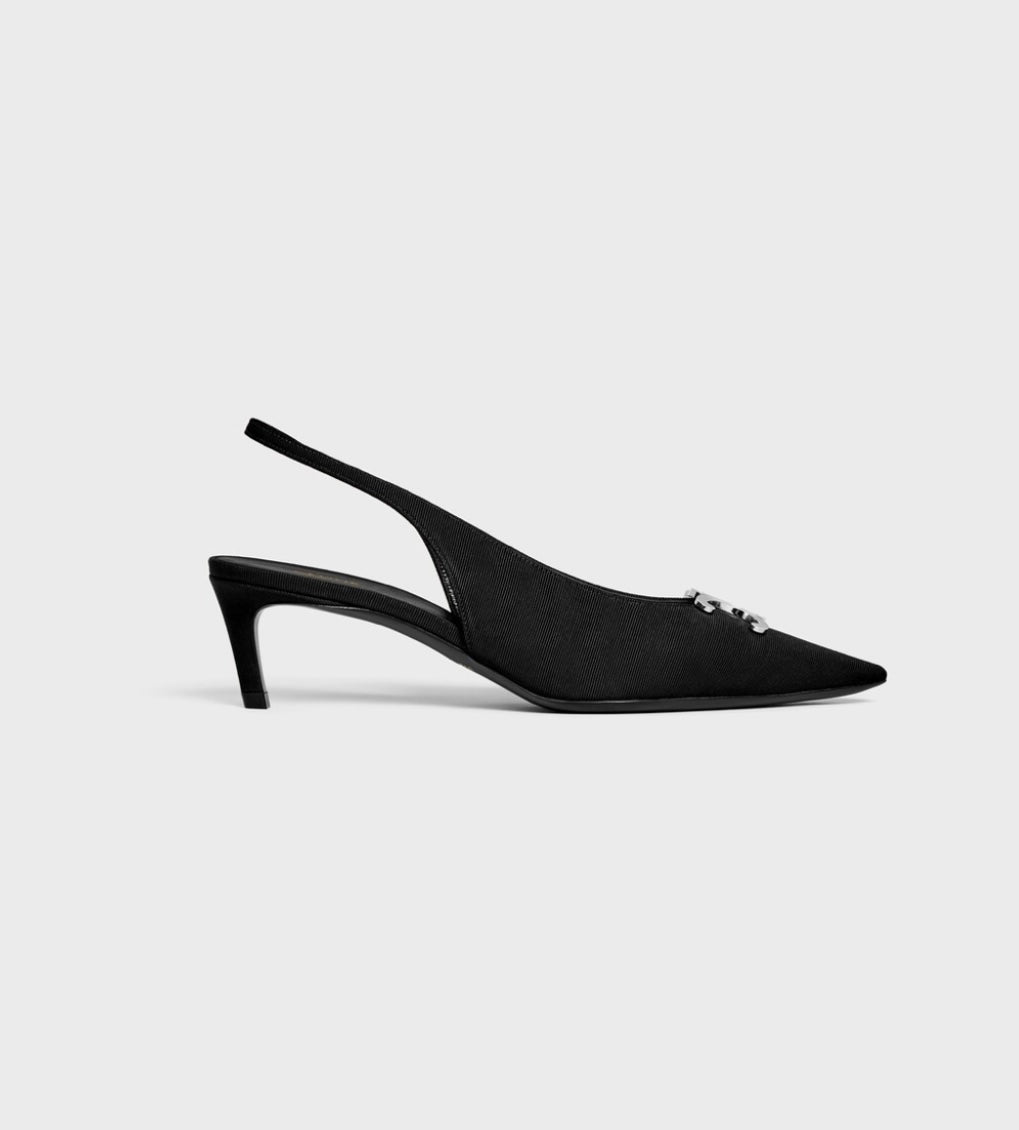 CELINE ALMA TRIOMPHE SLINGBACK IN GROS-GRAIN