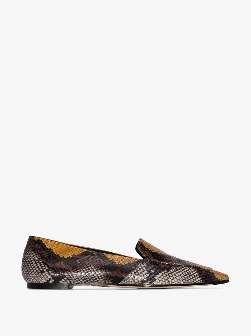 AEYDE Aurora snake print flats