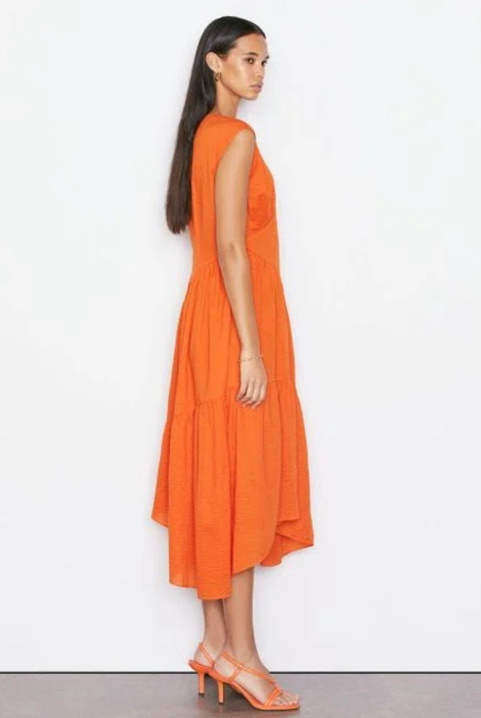 FRAME
Women's Orange Gathered Seam Dress