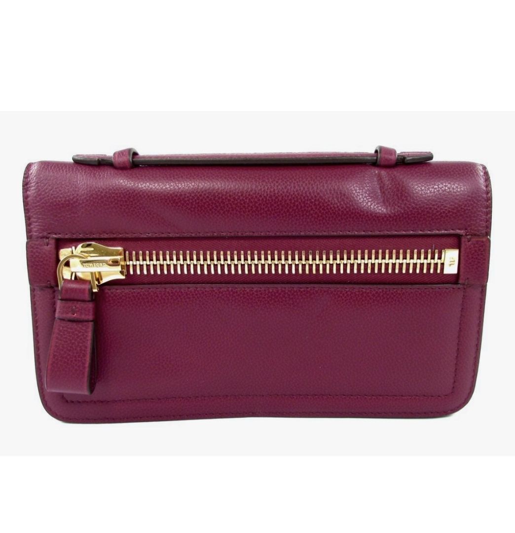 Tom Ford Jennifer Burgundy Clutch
