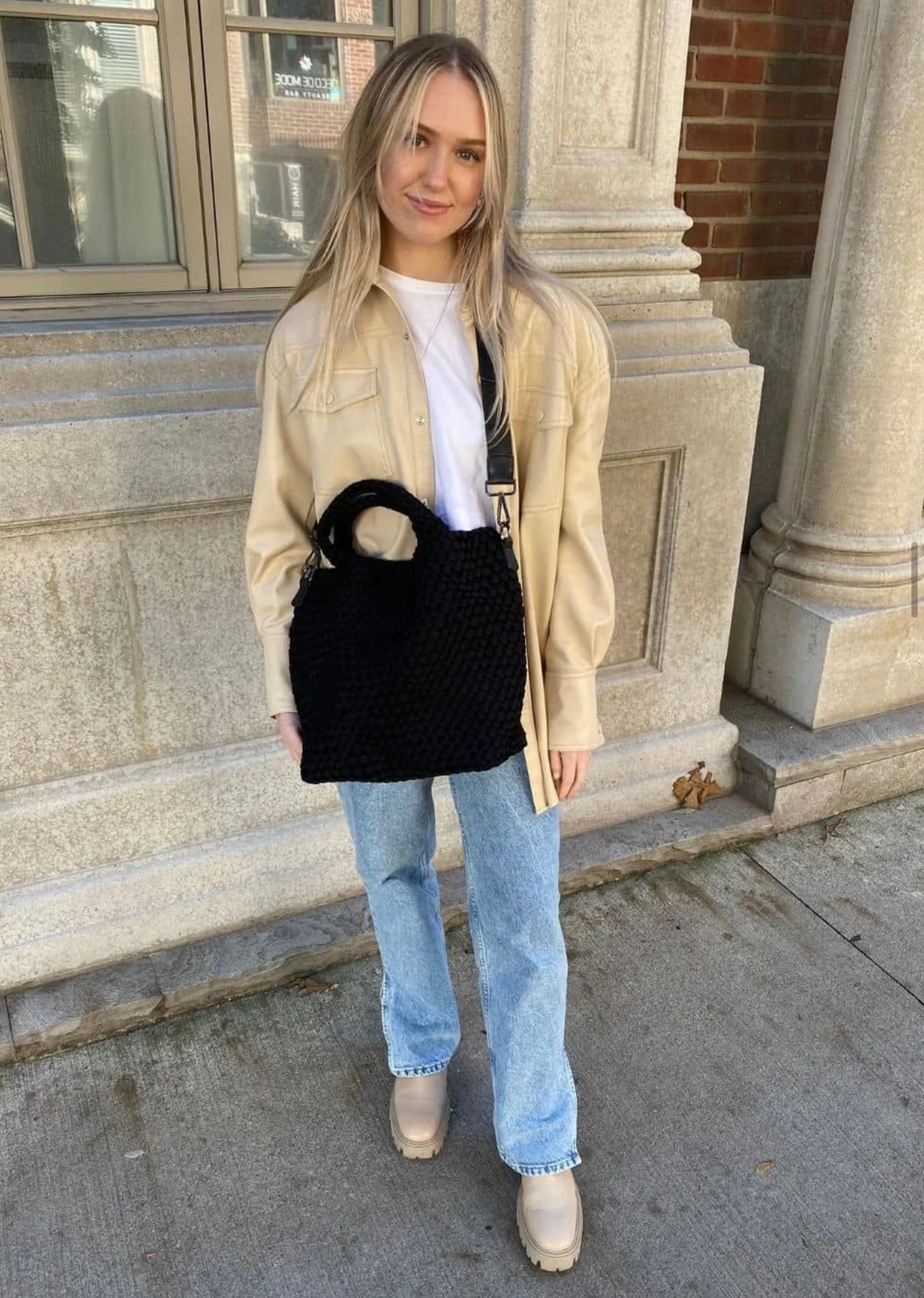 Bag & Bougie - BLACK WOVEN CROSSBODY