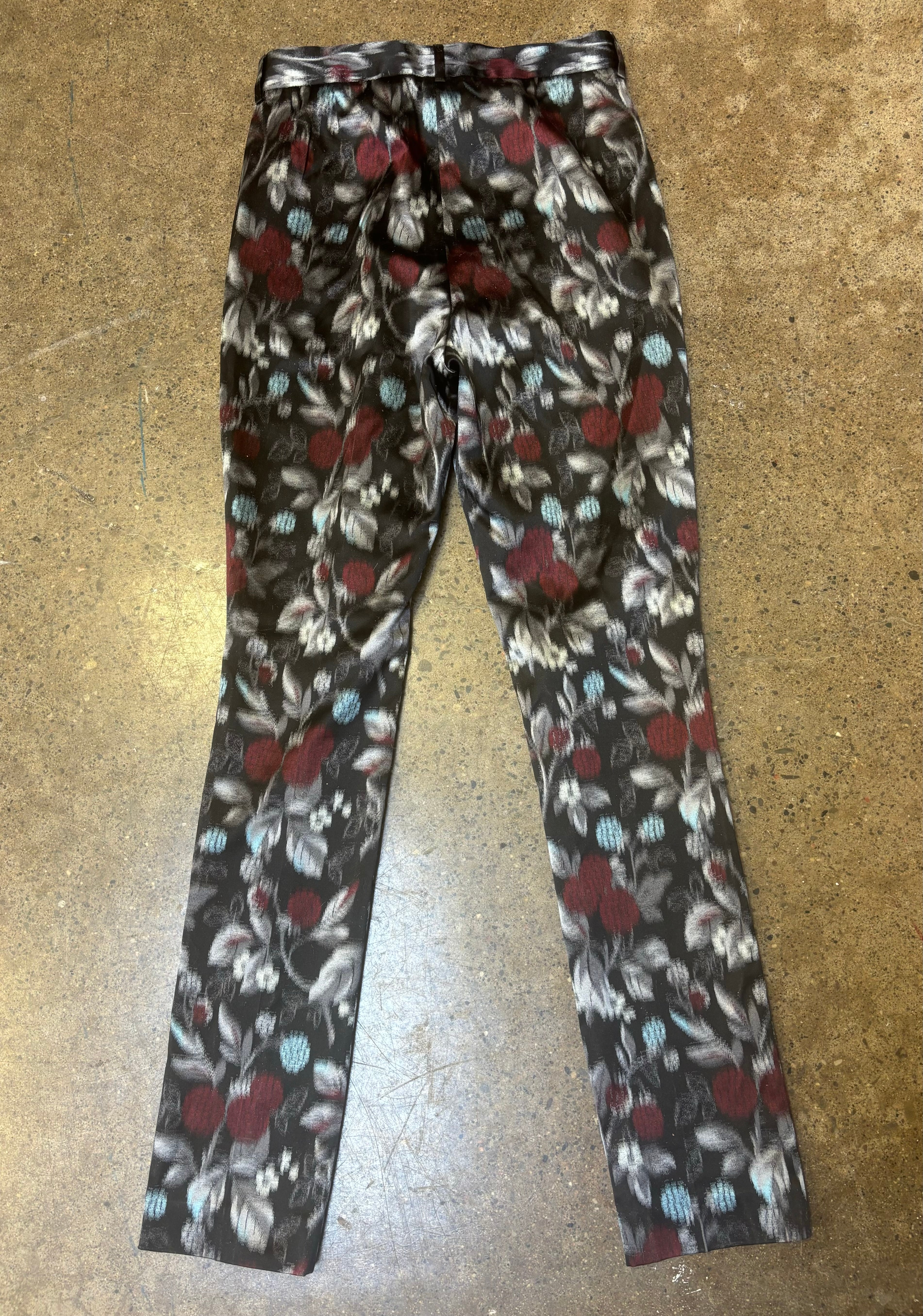 Rochas Blur Design Silk Blend Pants