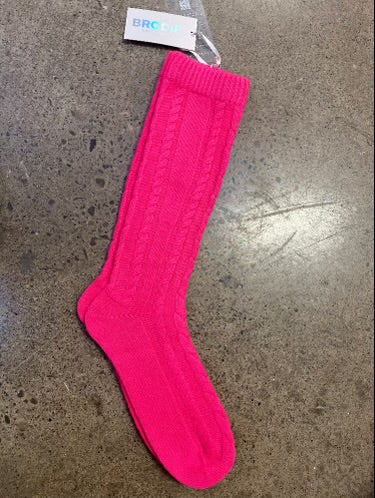 BRODIE CASHMERE - NEON PINK CASHMERE SOCKS