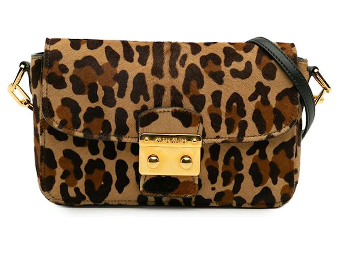 MIU MIU cheetah print pony hair crossbody bag with GHW chain, dust bag