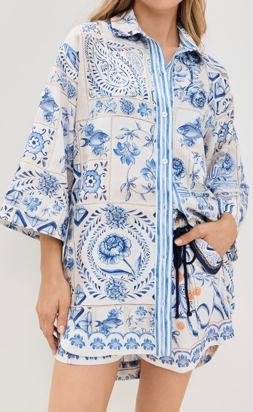 Agua Bendita Button Up Beach Cover Up