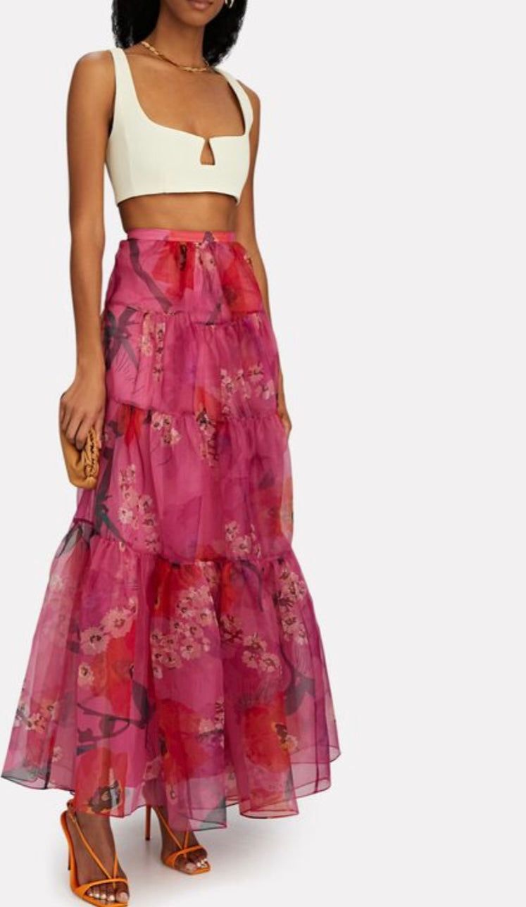 STAUD
Dragon tiered organza skirt