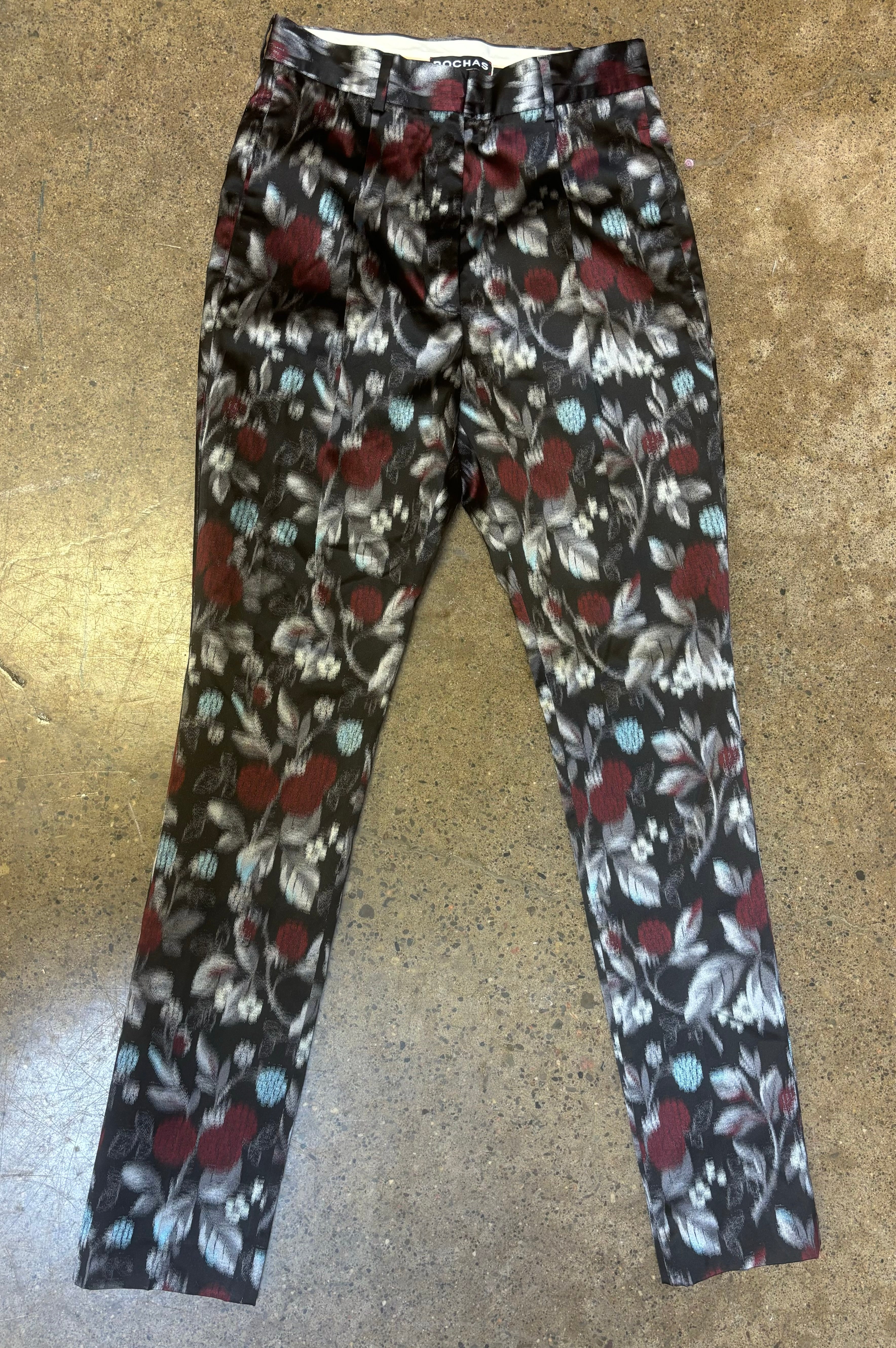 Rochas Blur Design Silk Blend Pants