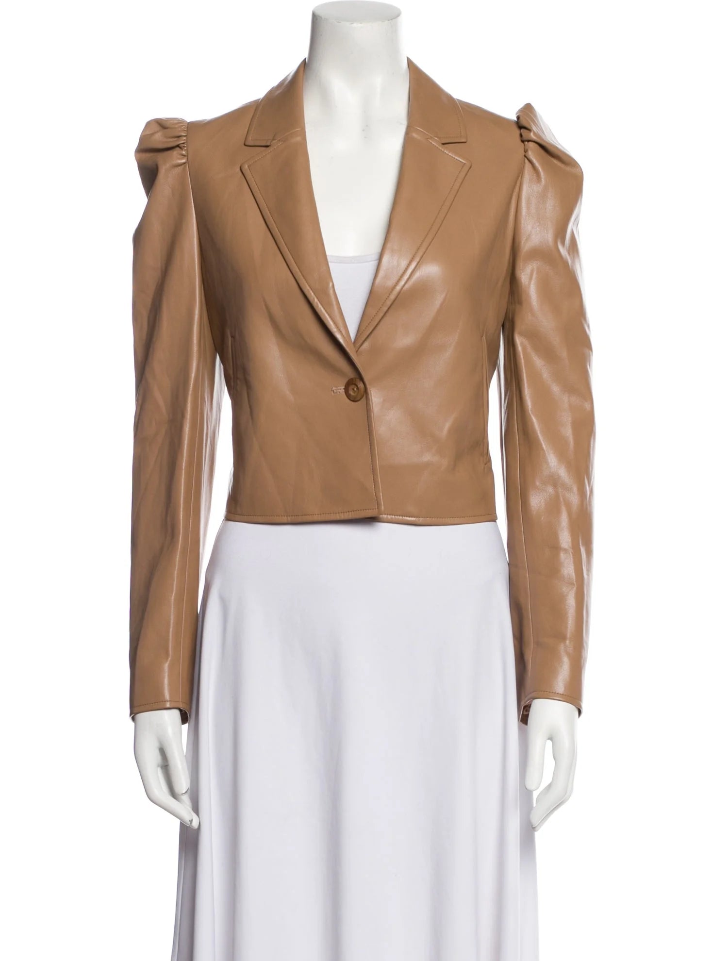 CAMI NYC TAN FAUX LEATHER JACKET NWT
