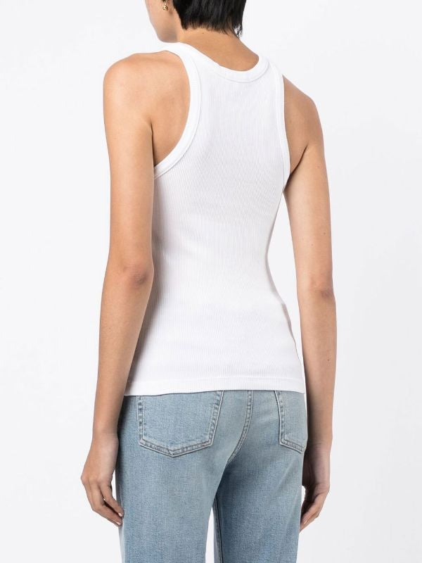 AGOLDE white ribbed high neck top