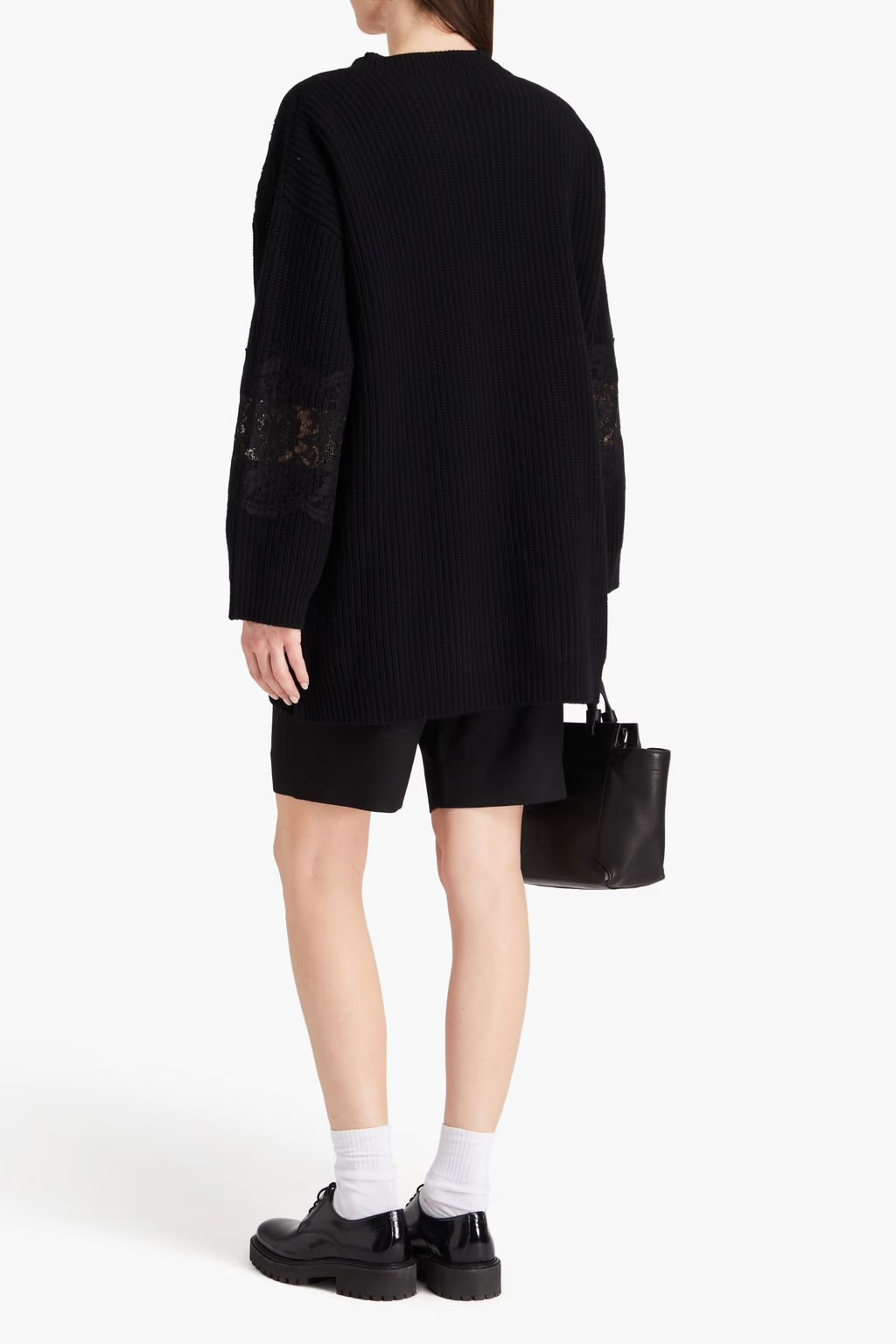 VALENTINO black cardi with lace detail