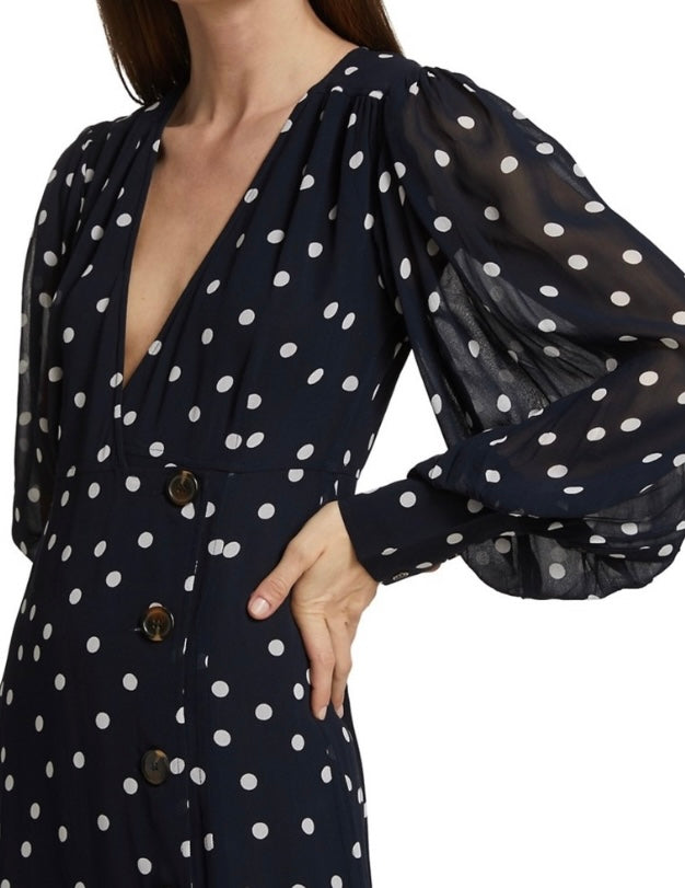 Ganni Polka Dot Wrap Dress