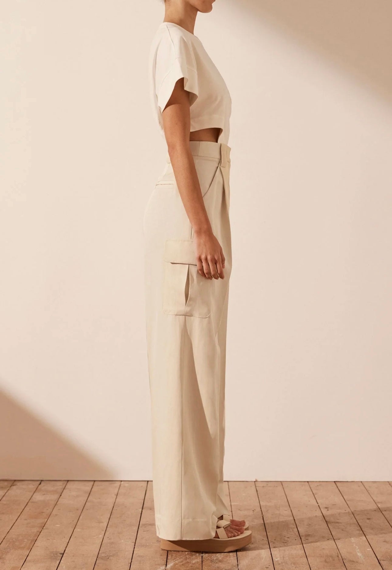 Shona Joy - Sara Utility Relaxed Pant - Bone