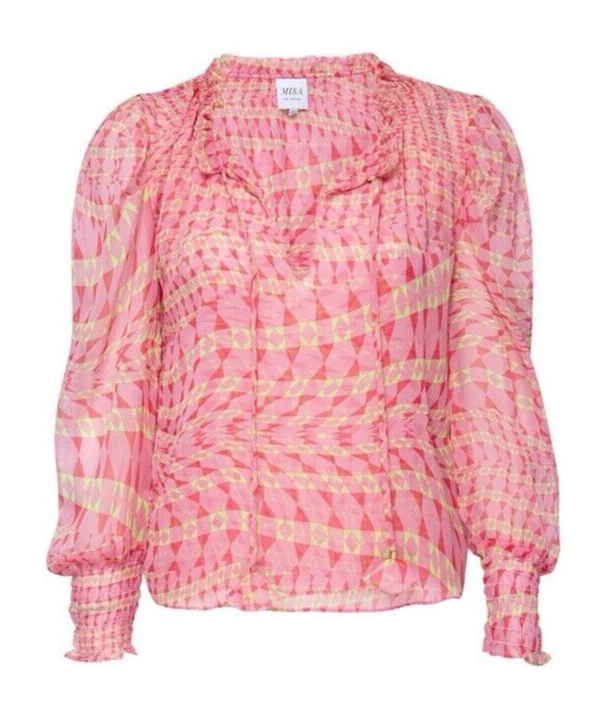 MISA pink chiffon printed top