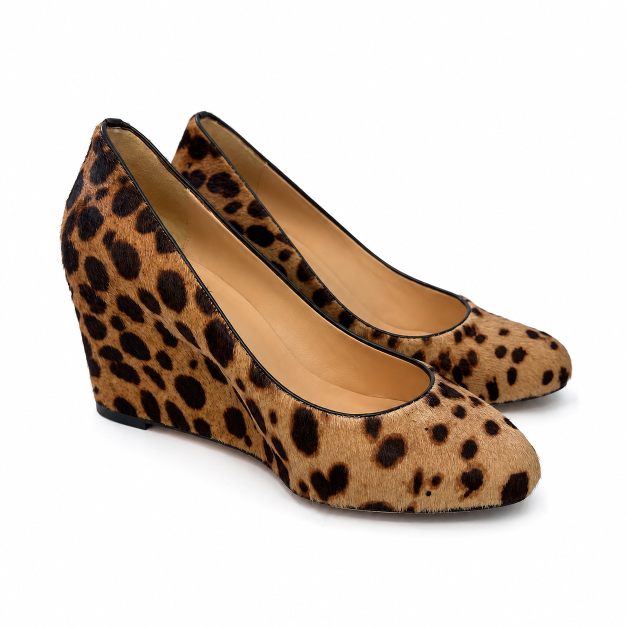 CHRISTIAN LOUBOUTIN cheetah print ponyhair wedges