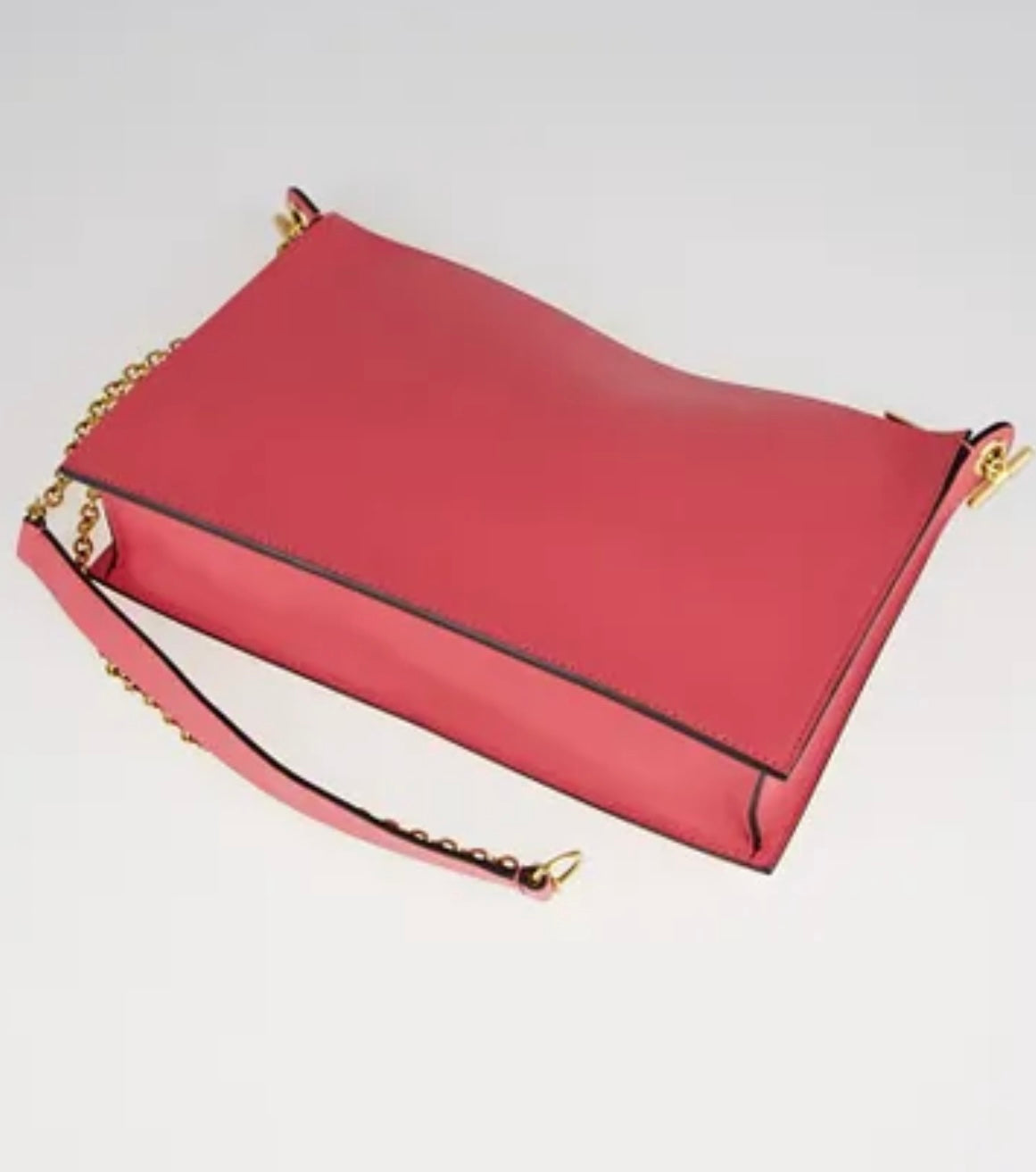 CELINE
Rose Dust Smooth Calfskin Leather Pocket Chain Medium Clutch Bag