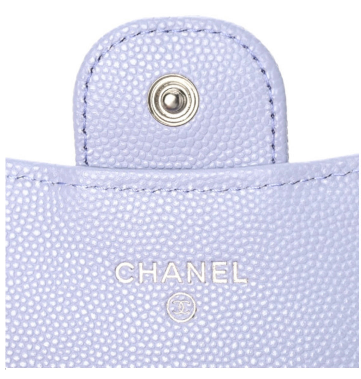 Chanel Caviar Quilted Flap Card Holder Wallet Light Purple