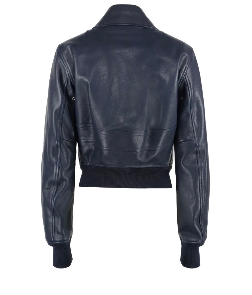 BOTTEGA VENETA blue cropped leather jacket