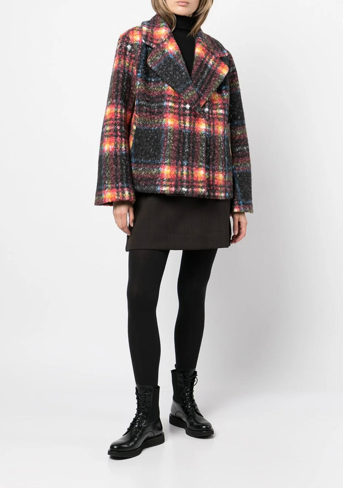 Apparis
Sally plaid-print faux wool coat