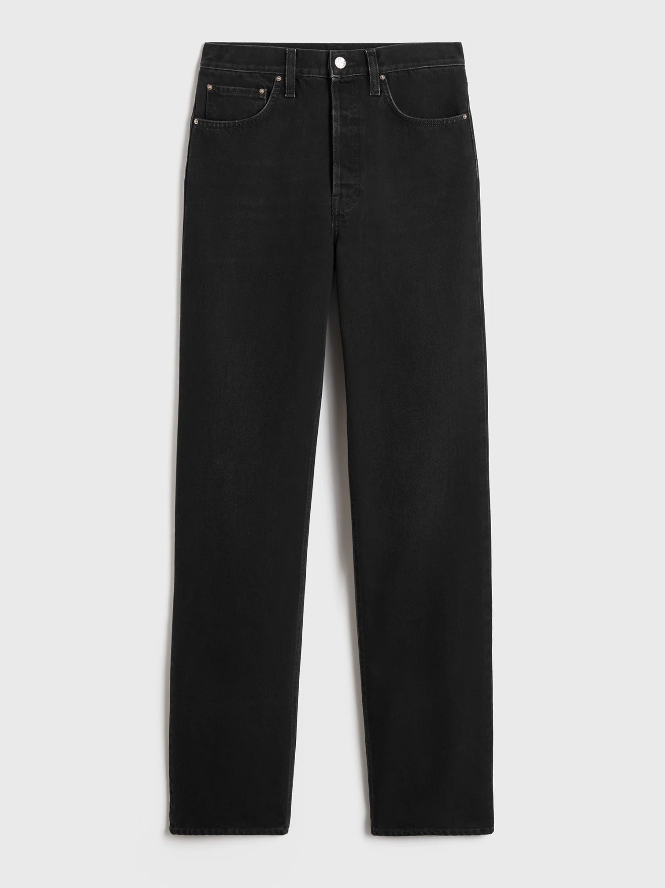 Toteme - Black Washed Original Straight-Leg Jeans