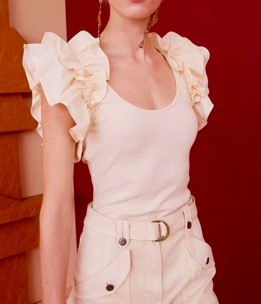 ULLA JOHNSON nude/peach tshirt