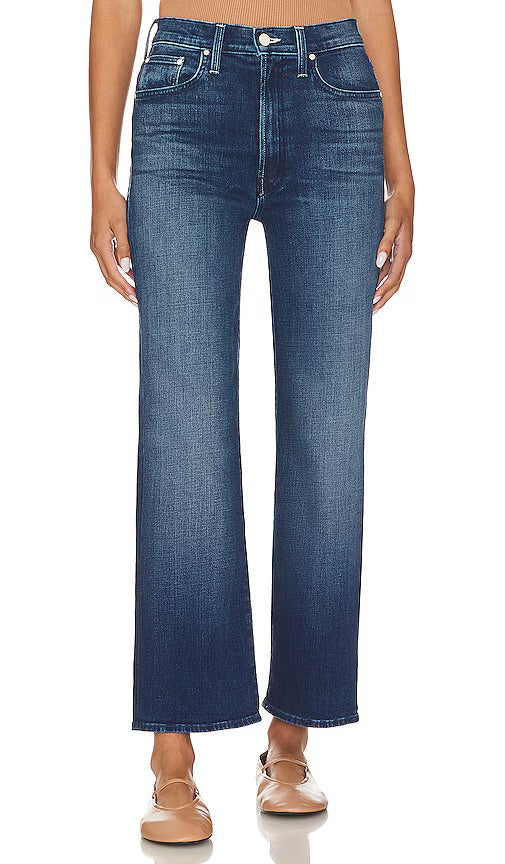 MOTHER the rambler zip ankle in 'high tide', dark blue jeans