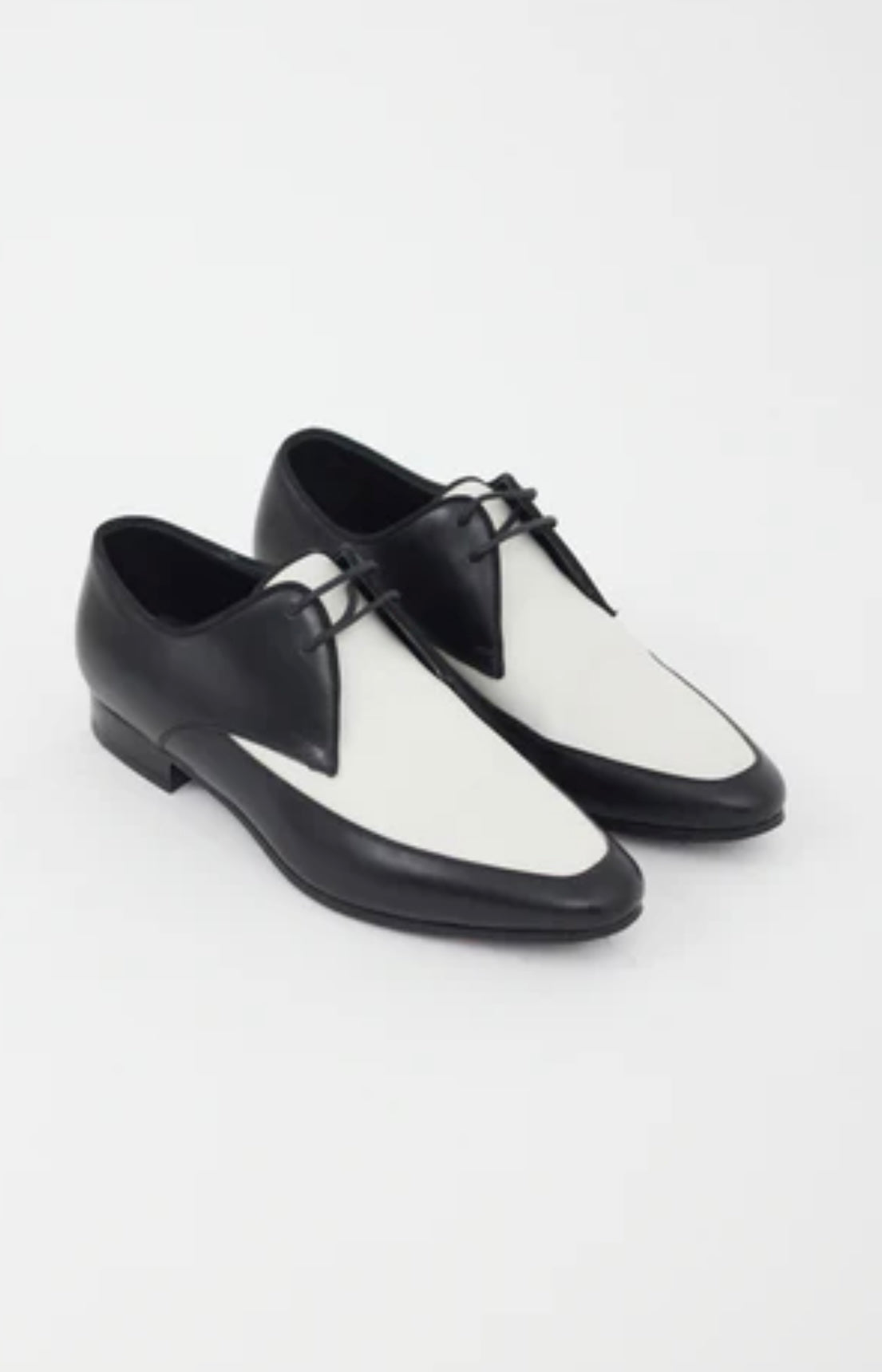 Saint Laurent -
Black & White Leather Oxford Shoes