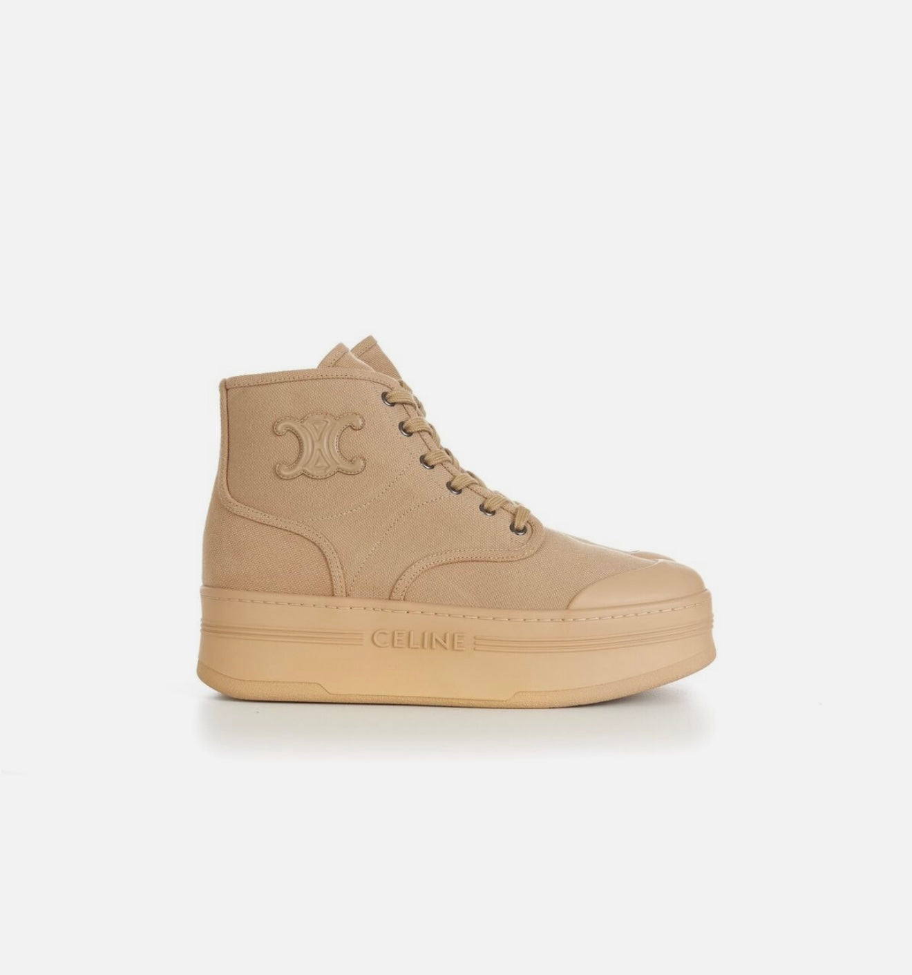Celine - Block Ankle Boot - Triomphe Patch, Canvas