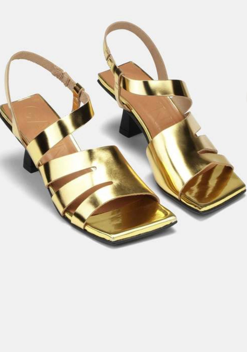 GANNI - Asymmetrical Caged Kitten Heel Sandals