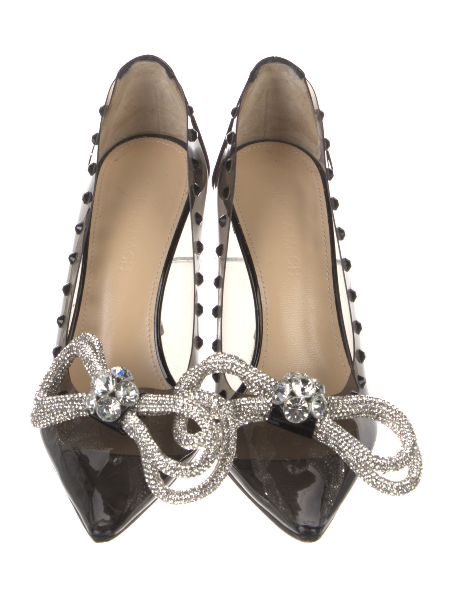 MACH & MACH black PVC studded pumps