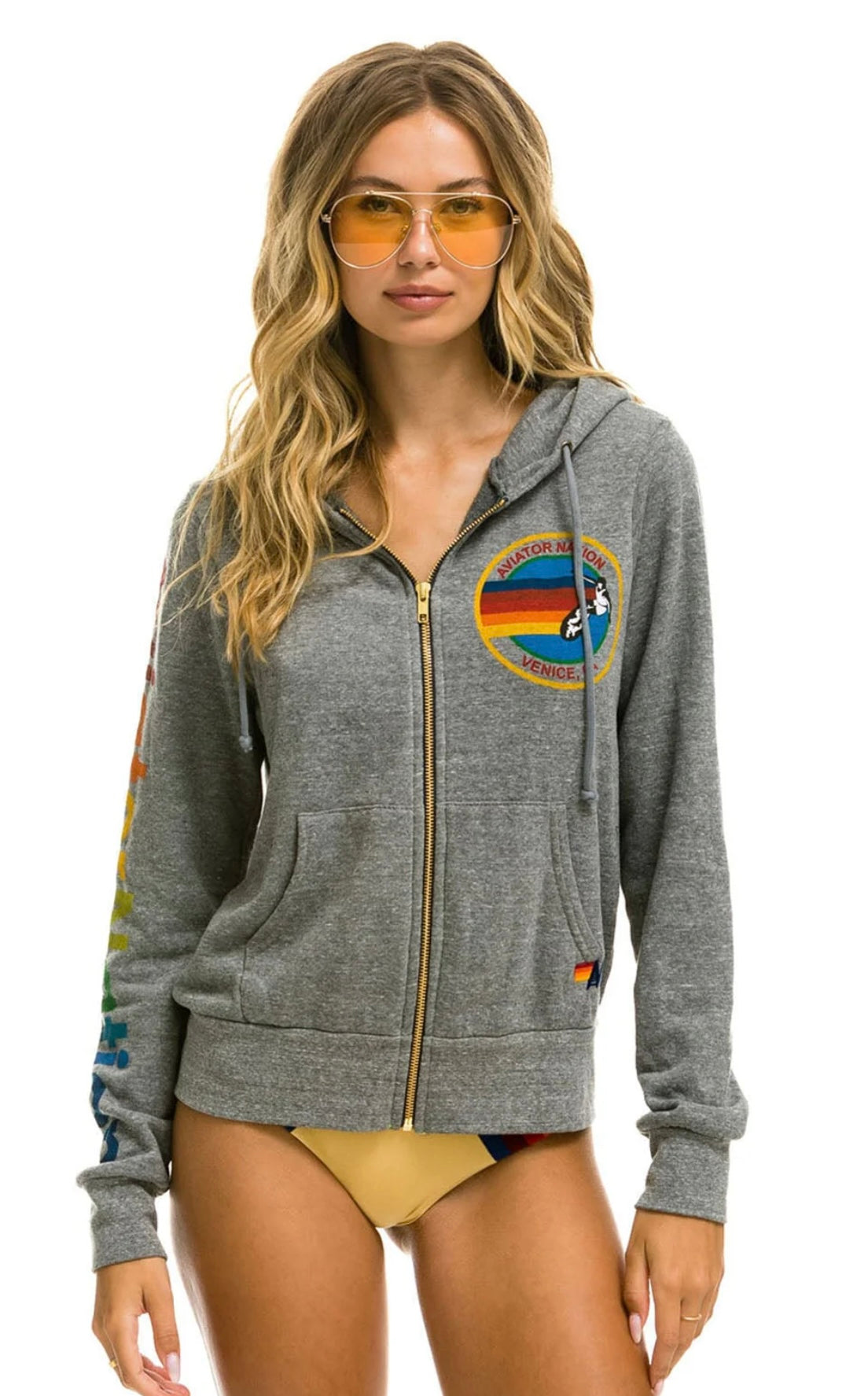 AVIATOR NATION HOODIE - HEATHER GREY