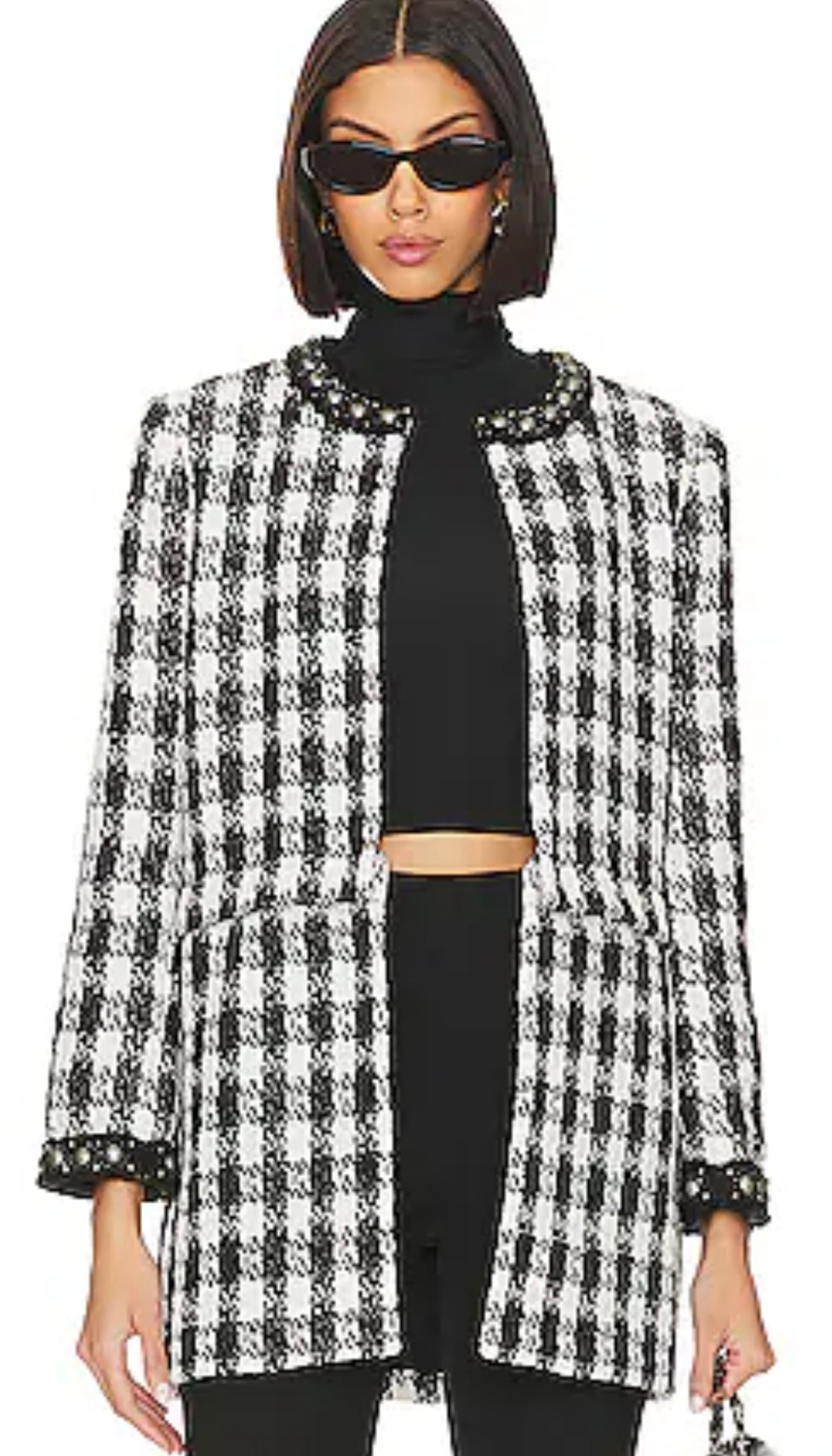 ALICE AND OLIVIA
Deon Detachable-panel Jacket In Black White