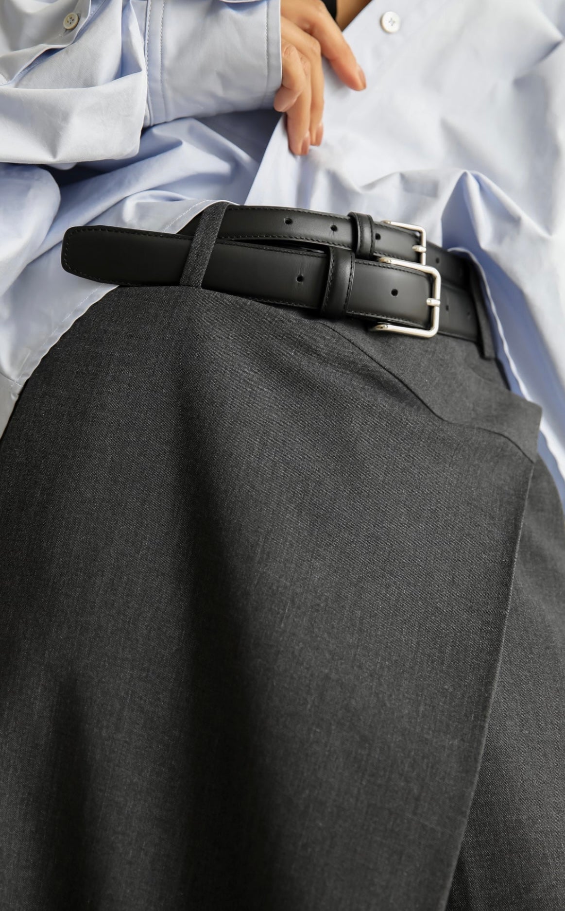 The Frankie Shop - MARJORIE ASYMMETRICAL TROUSERS - CHARCOAL