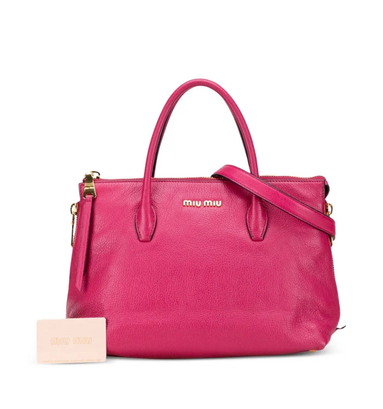 Miu Miu Pink Leather Goatskin Madras Satchel