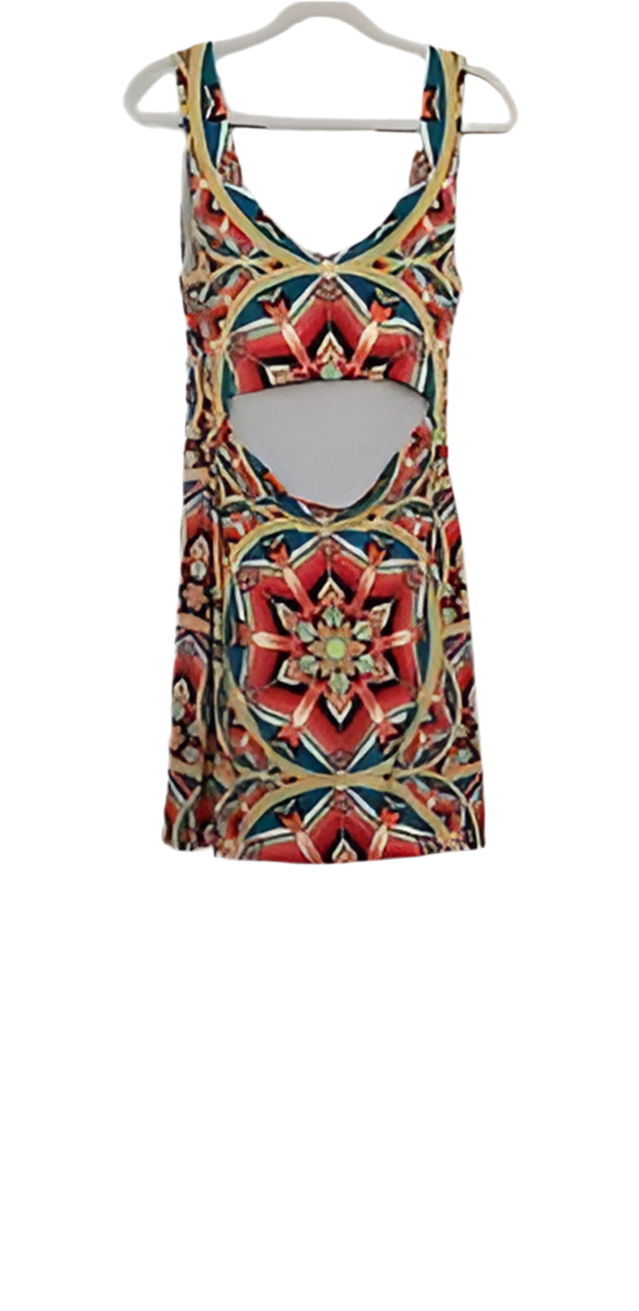 MARA HOFFMAN mini retro print dress