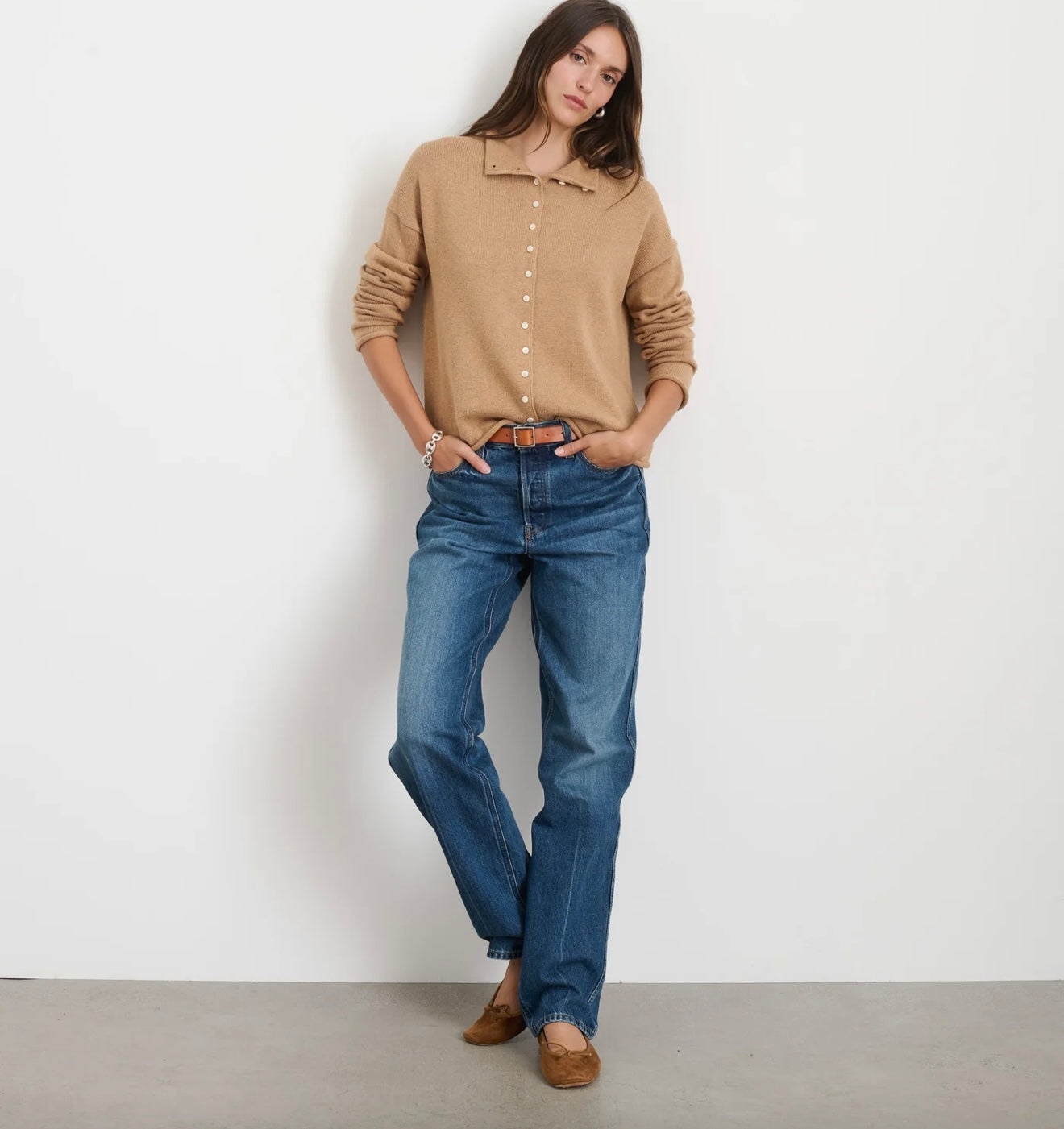 Alex Mill - Taylor Rollneck Cardigan in Cotton Cashmere