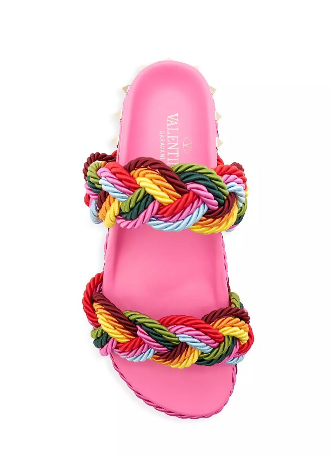 Valentino Garavani
Rockstud Woven Rope Espadrille Slides