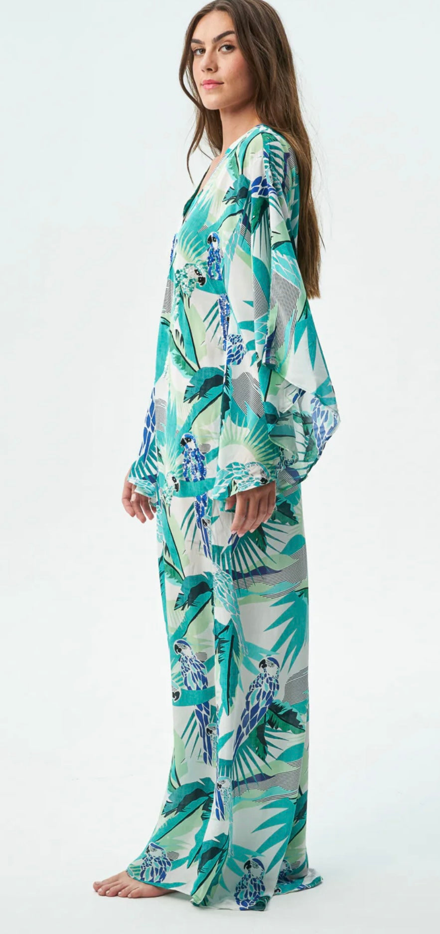 TAJ by SABRINA CRIPPA DELFINA DRESS - TRES MARIAS GREEN, Small