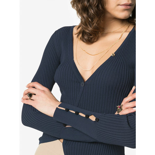 Jacquemus navy ribbed top