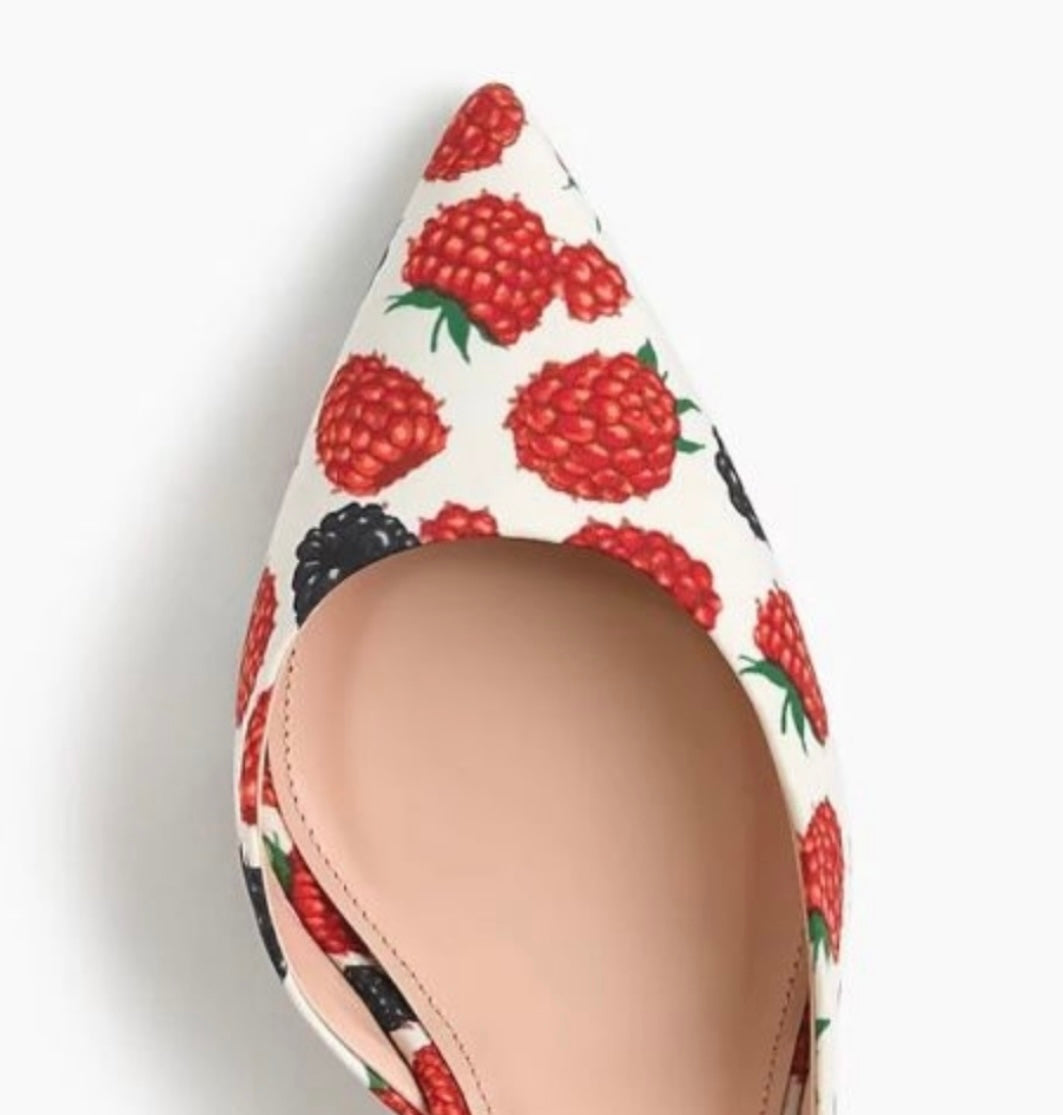 J.Crew d’Orsay pumps in berry print