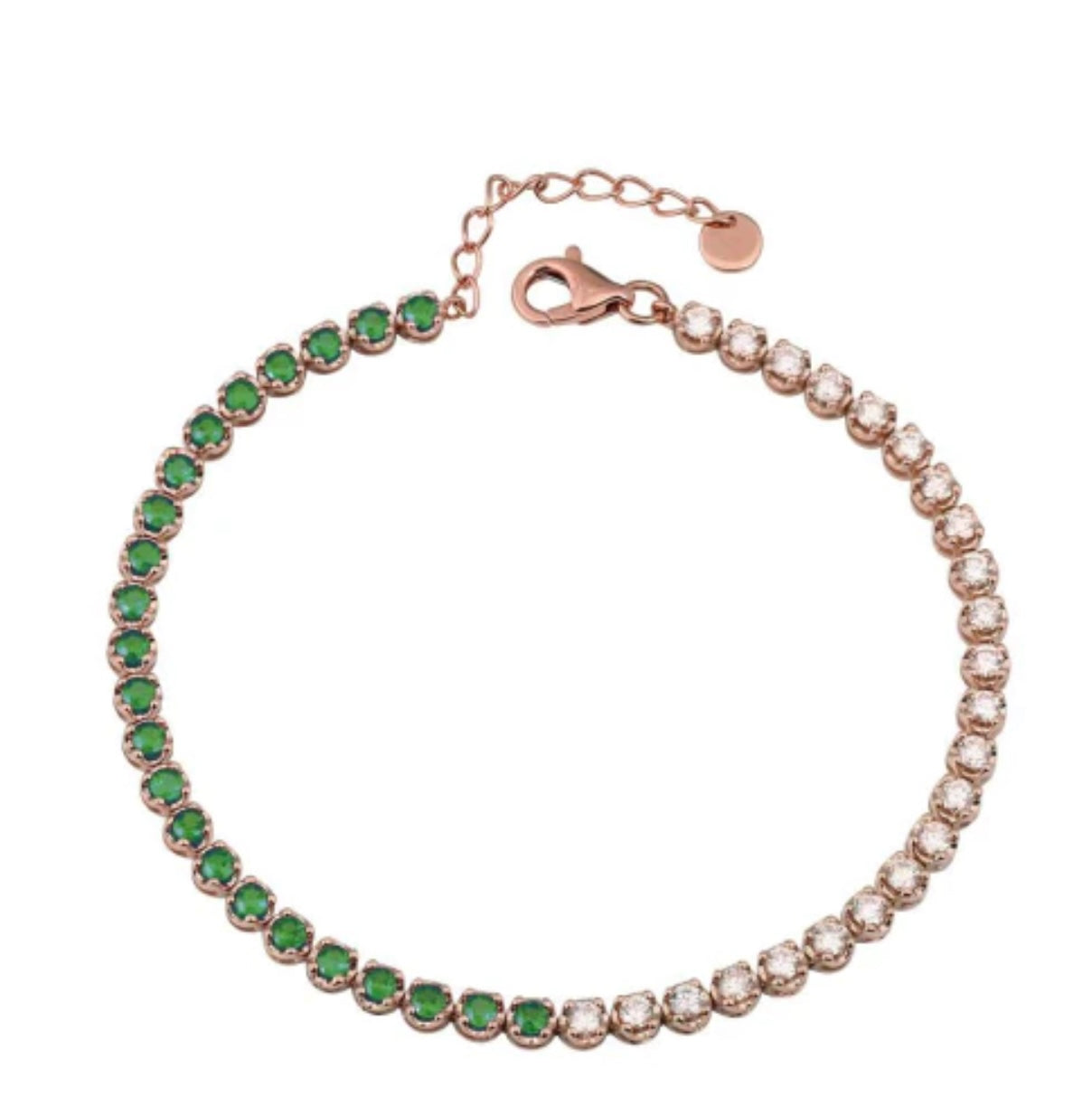 SALT FINE JEWELRY - HALF EMERALD AND DIAMOND TENNIS BRACELET