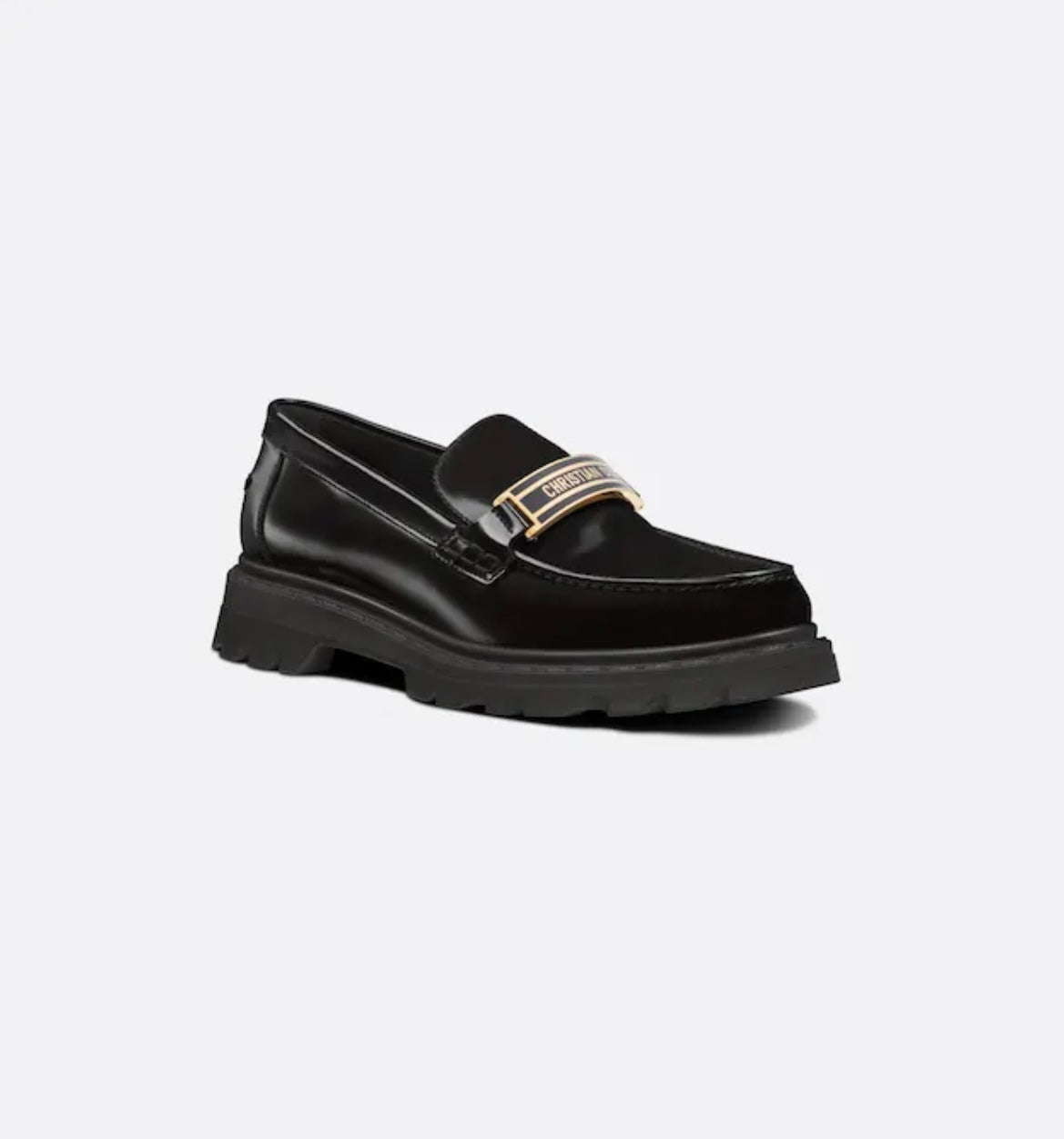 DIOR - code leather loafers