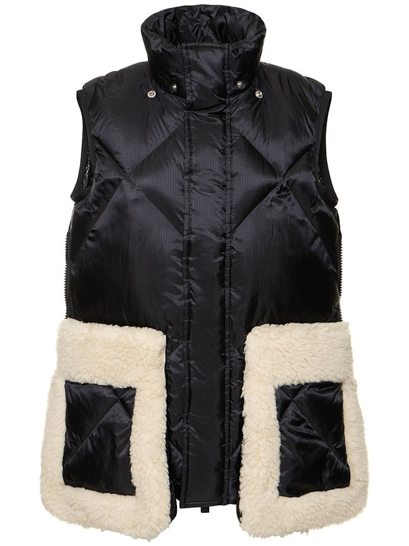 Sacai Shearling Quilted Jacket + Vest
