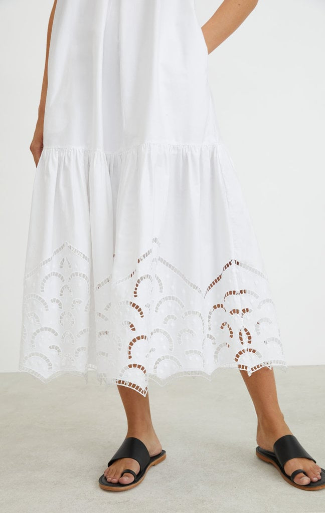 Rodebjer - Hermosa Embroidered White Sleeveless Dress
