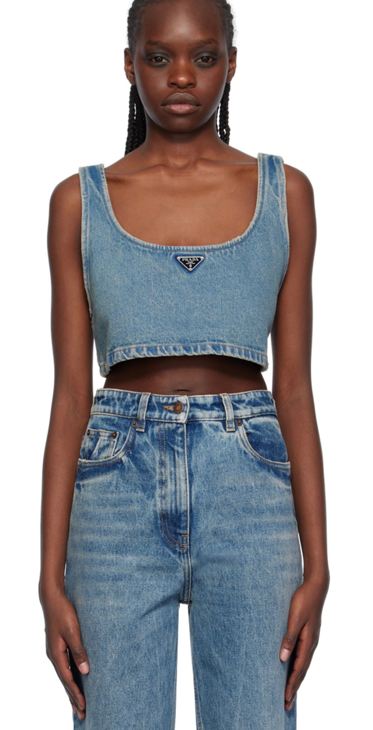 Factory Prada Demin crop top