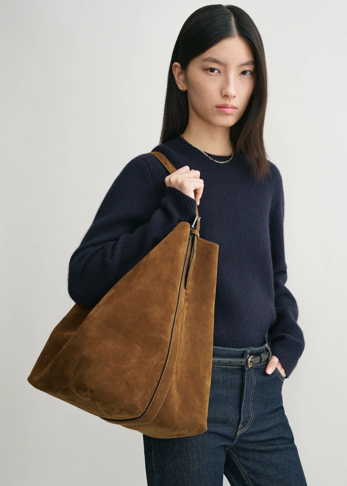 TOTEME belted suede tote