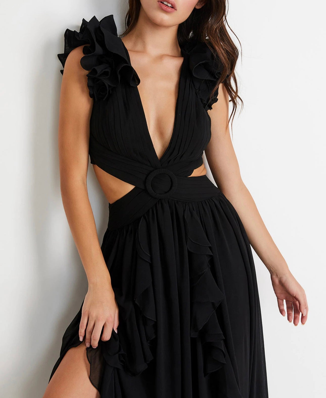 PATBO - FLUTTER SLEEVE MAXI DRESS