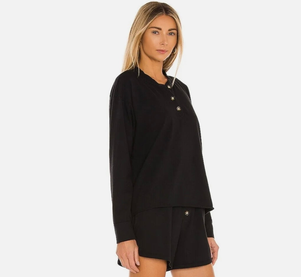 DONNI - Black Henley Longsleeve
