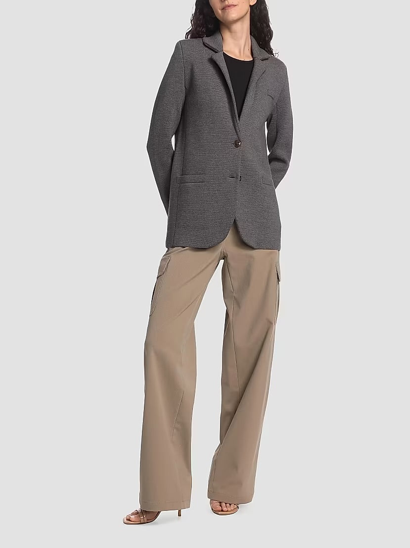 TWP Heather Grey Single Breasted Knit Blazer