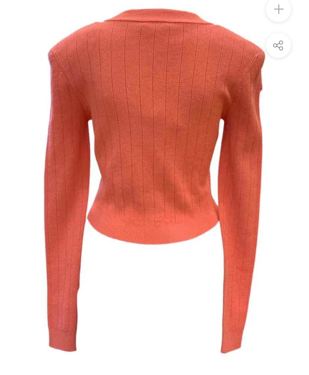 BALMAIN - Coral Cardi with Gold Snaps